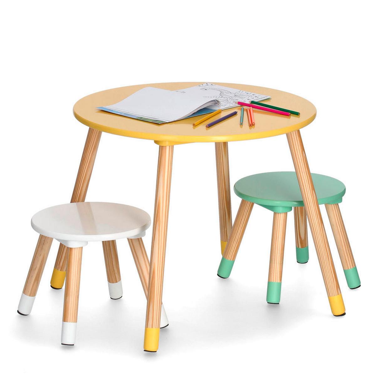 Kindersitzgruppe 13533 - Weiß/Kieferfarben, Basics, Holz/Holzwerkstoff (60/60/45cm) - Zeller Present