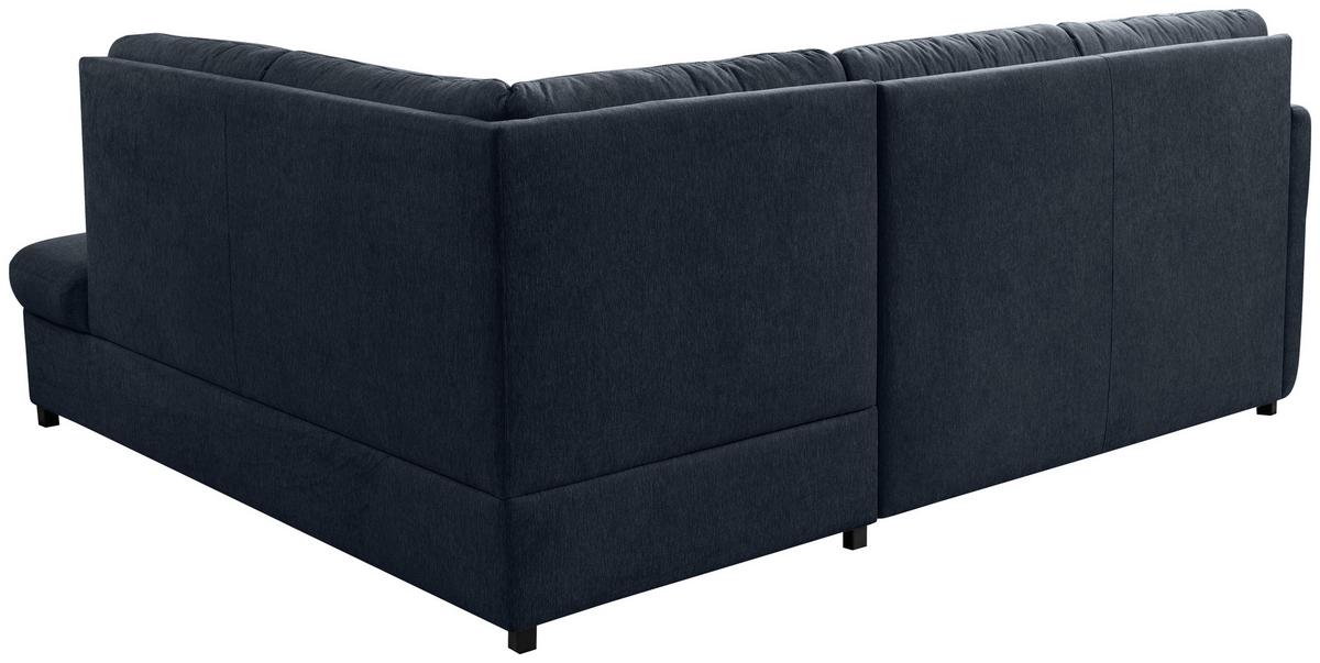 Rohová sedačka GUSTO, pravá, modrá - modrá/černá, Basics, dřevo/textil (240/200cm)