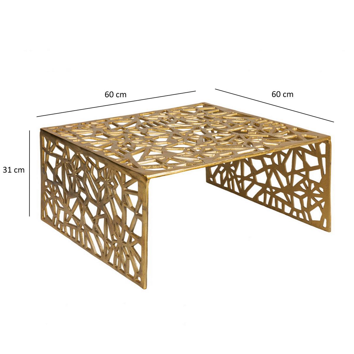 COUCHTISCH Goldfarben L: 60cm - Goldfarben, Design, Metall (60/60/31cm) - Livetastic