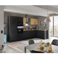 Eckküche Turin Schwarz/Eiche Dekor 340x175 cm - Schwarz/Eiche Artisan, Basics, Holzwerkstoff (340/175cm) - MID.YOU