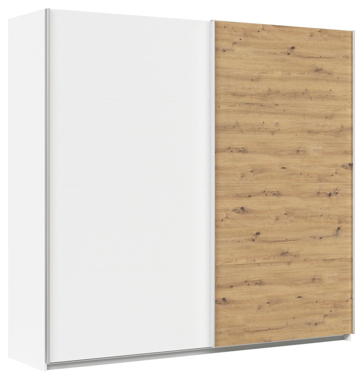 Schwebetürenschrank Feldkirch 225 Normalhöhe - Weiß Hochglanz/Weiß, MODERN, Holzwerkstoff (225/210/62cm)