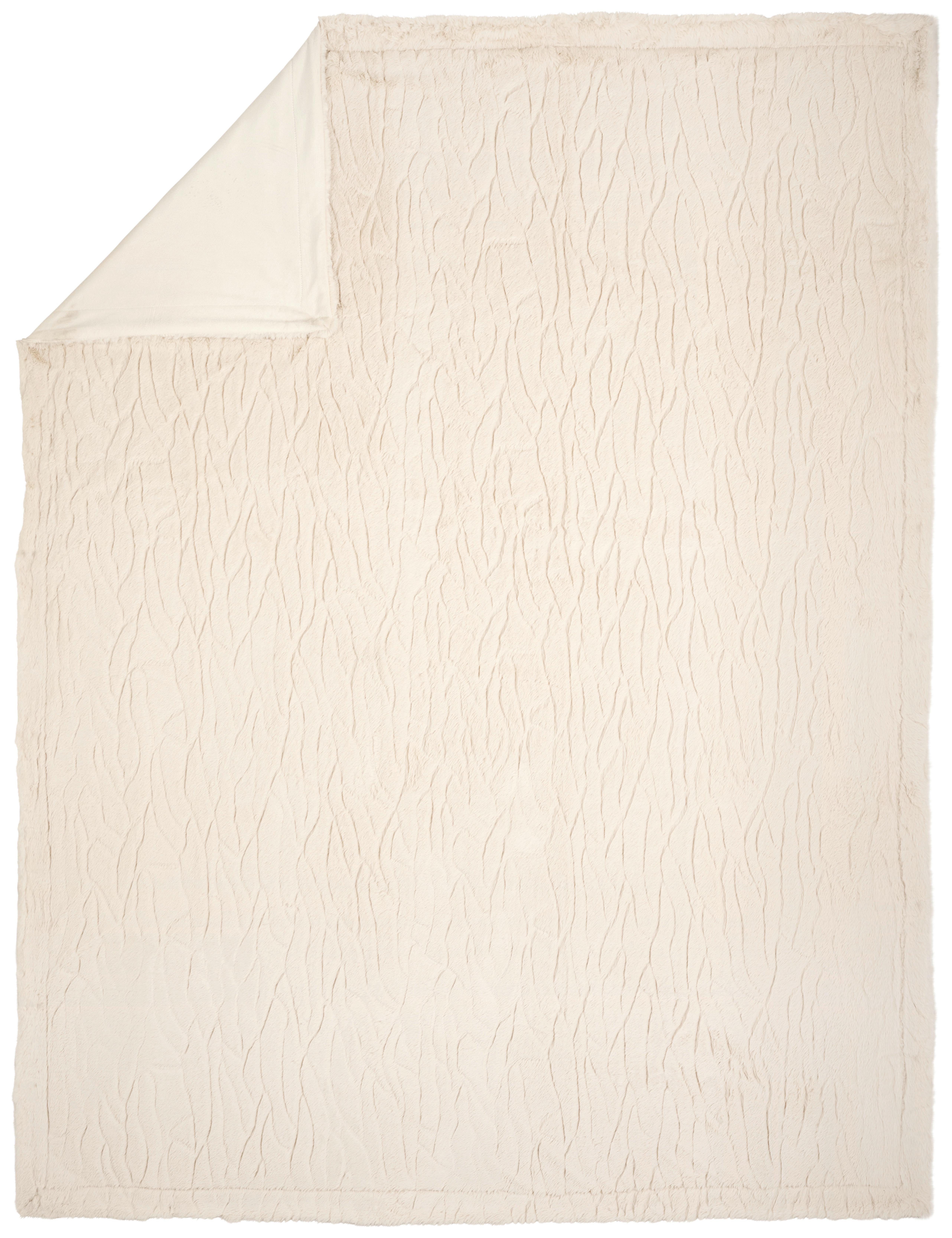 Kožušinová Deka Kathrin, 150/200cm, Sivobiela - biela, Konvenčný, textil (150/200cm) - Modern Living