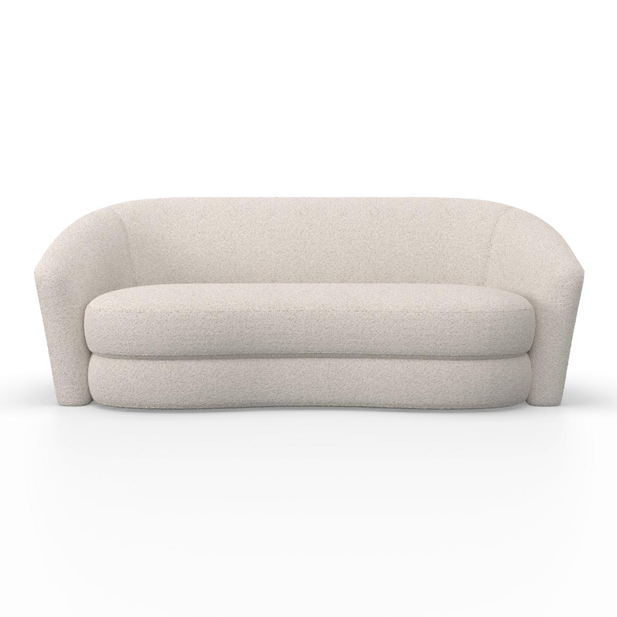 Pohovka ISABEL, krémová látka Teddy - čierna/krémová, Modern, drevo/textil (197/72/86cm) - Bessagi Home