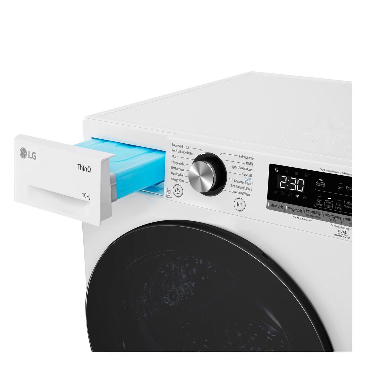 Trockner V9a2xt Weiss - Weiß, Basics, Glas/Kunststoff (60/85/66cm) - LG
