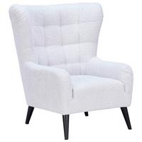 Ohrensessel Casey Bouclé Synthetikfaser Hellgrau - Hellgrau/Schwarz, MODERN, Textil (94/107/86cm)