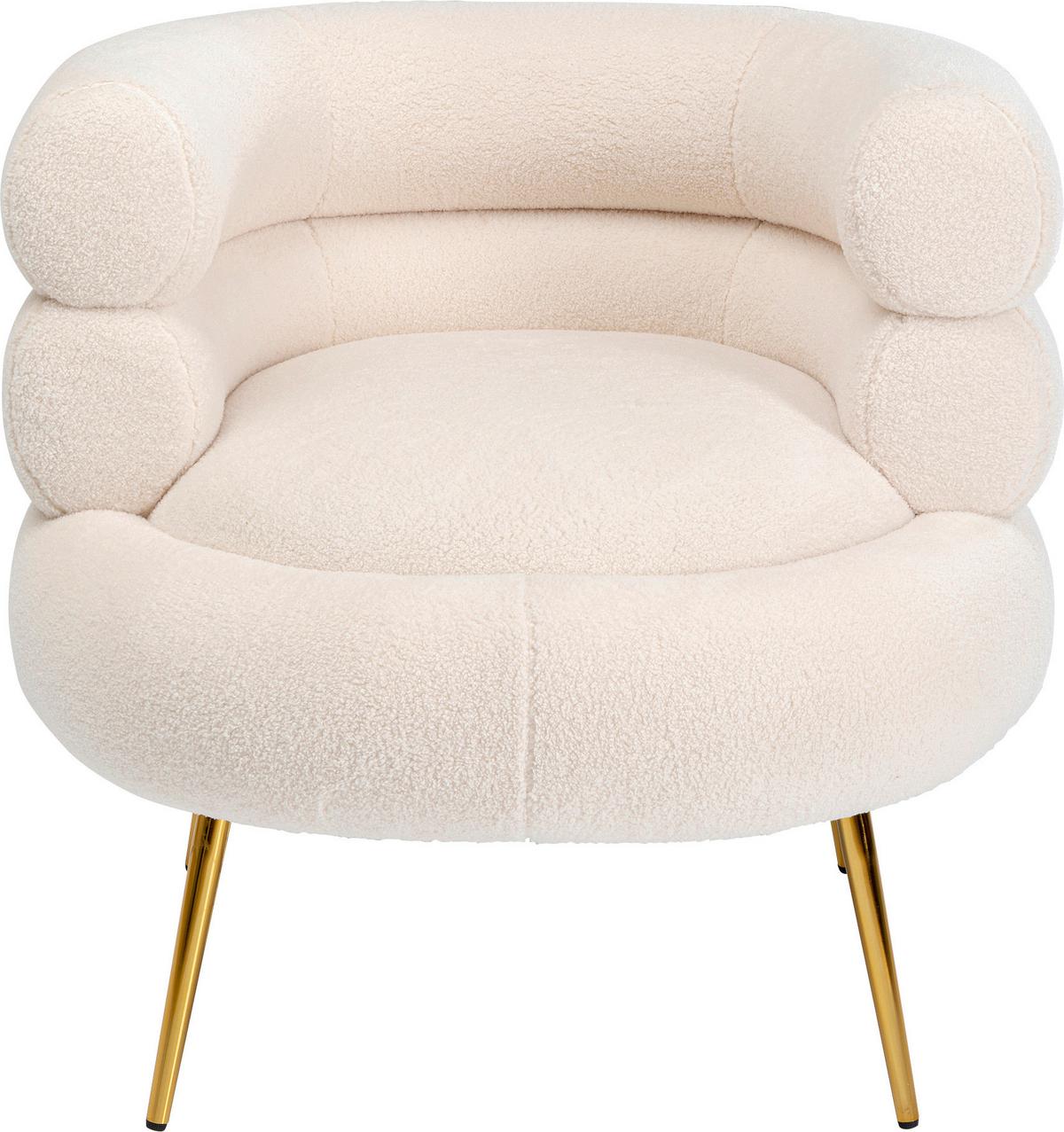 Cocktailsessel Livelli Creme B: 74 Cm - Goldfarben/Creme, Textil (74/77/73cm) - Kare-Design