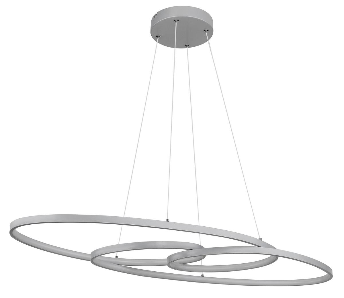 LED-Hängeleuchte 67177-40n - Silberfarben/Opal, Design, Kunststoff/Metall (100/36/120cm) - Globo