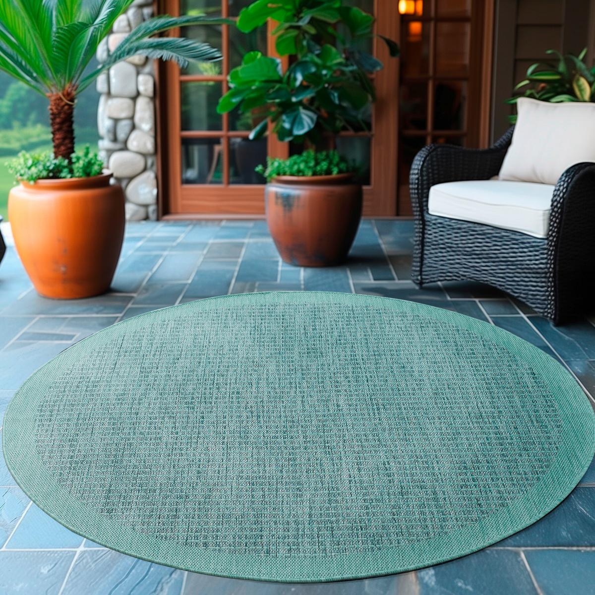 Outdoor-Teppich Giza Blau 160 cm, In- & Outdoor - Blau, Basics, Textil (160cm) - Novel