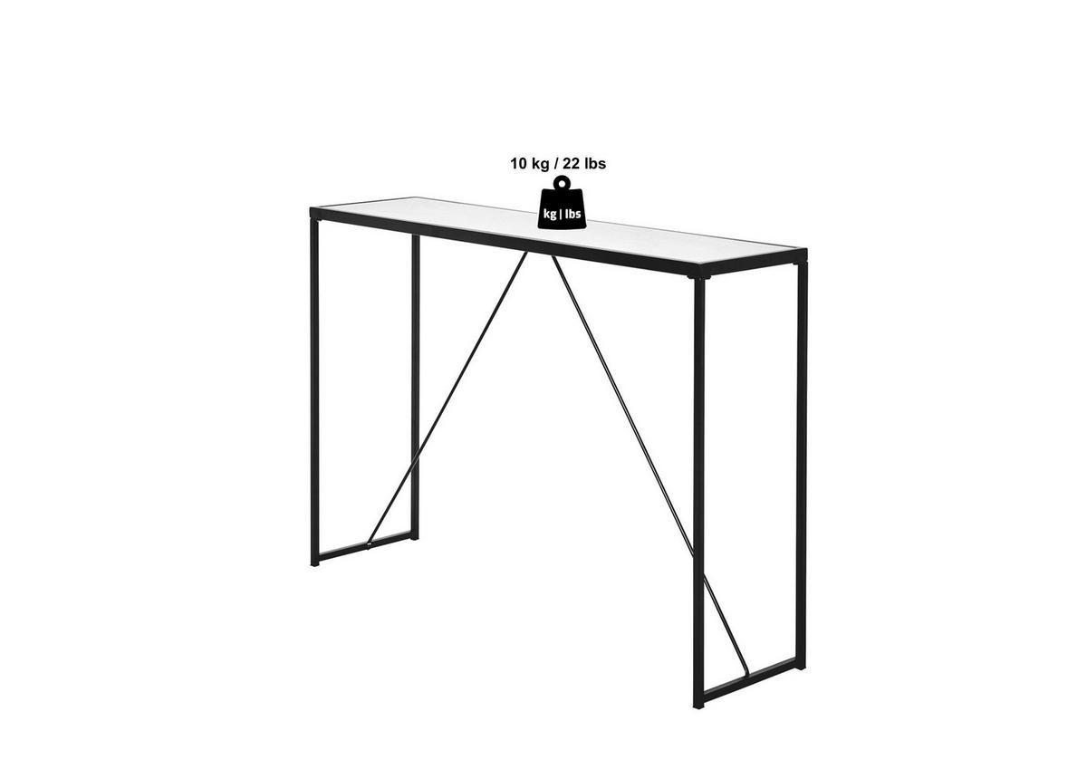 Konsolentisch Glam Console Goldfarben/Weiß B: 30 cm - Goldfarben/Weiß, KONVENTIONELL, Holzwerkstoff/Metall (111/30/76cm) - Livetastic