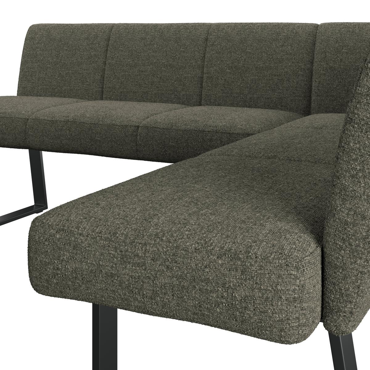 Eckbank Grün/Metallbeine Terri 190x150 cm - Schwarz/Grün, MODERN, Textil/Metall (190/150cm) - MID.YOU