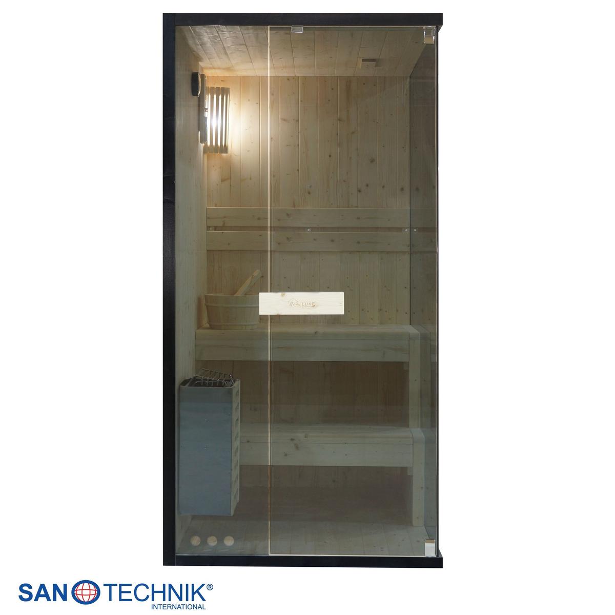 Sauna FX75100 geeignet für 1 Person - Fichtefarben, Basics, Glas/Holz (100/120/200cm) - Sanotechnik