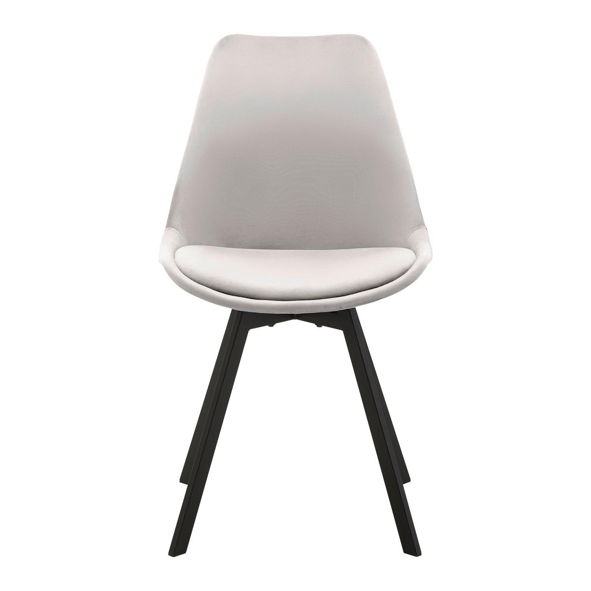 Židle ze sametu Mia - světlošedá - černá/světle šedá, Moderní, kov/textil (45/84/55cm) - P & B