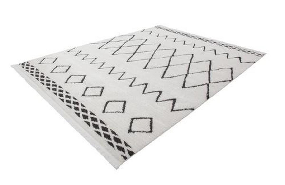 Hochflorteppich Schwarz/Weiß Agadir 80x150 cm - Schwarz/Weiß, Design, Textil (80/150cm) - Kayoom