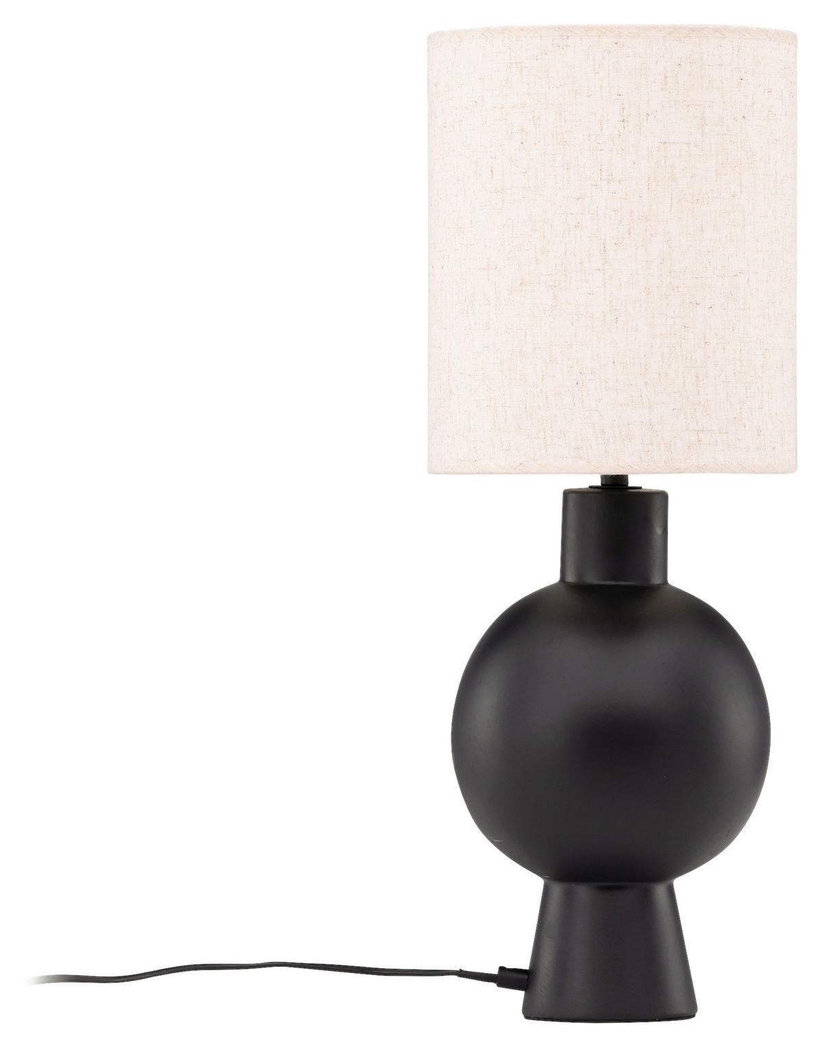 Tischleuchte Mysterna - Beige/Schwarz, Basics, Textil/Stein (21/55/21cm) - P & B