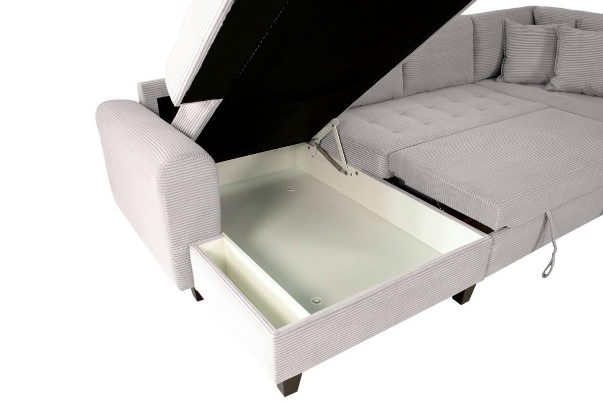 Wohnlandschaft Moritz BeigebraunU-Form:155x324x178cm - Beigebraun, Trend, Textil (155/324/178cm)