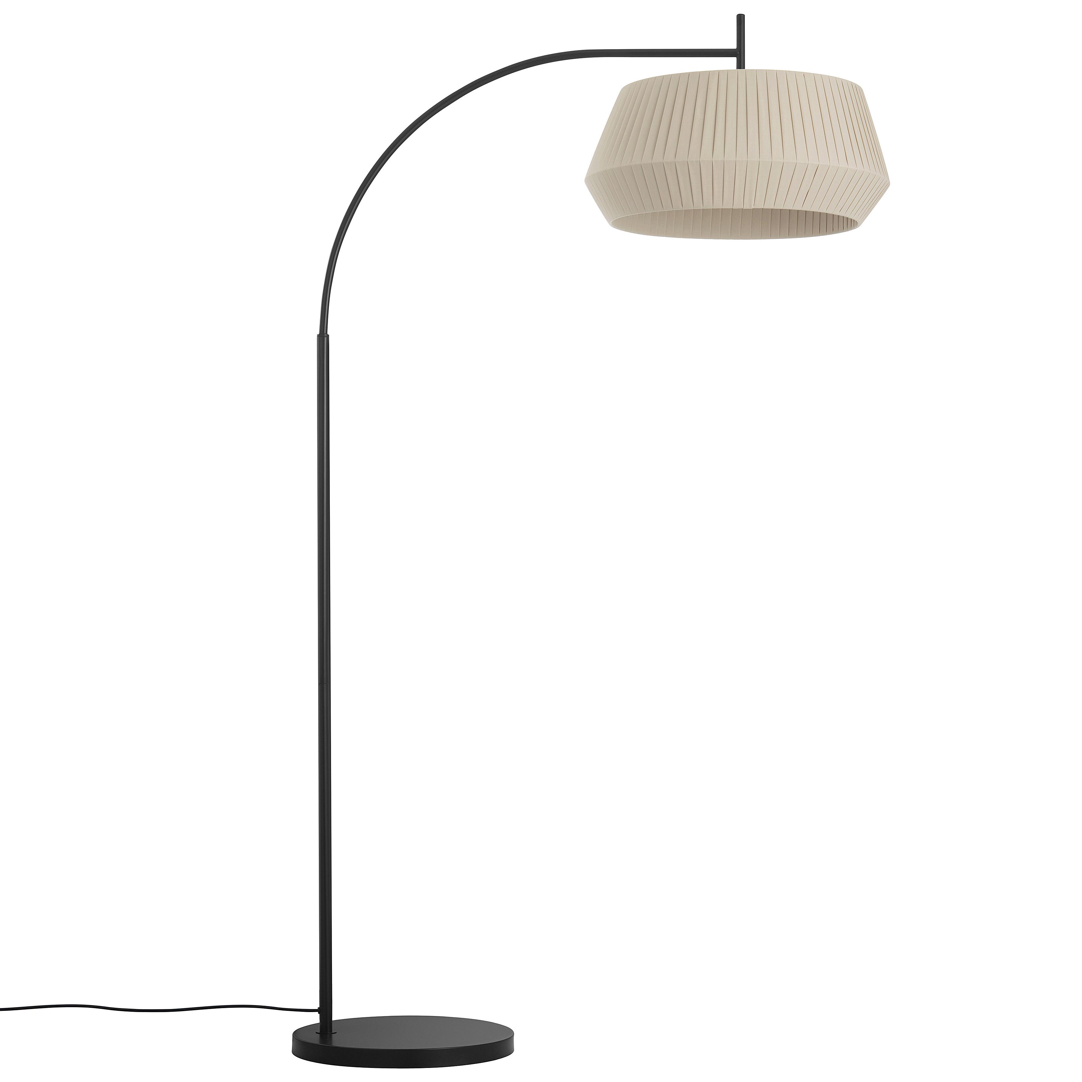 Bogenleuchte Dicte Beige L: 103 cm - Beige/Schwarz, Natur, Textil/Metall (103/53/180cm) - Nordlux