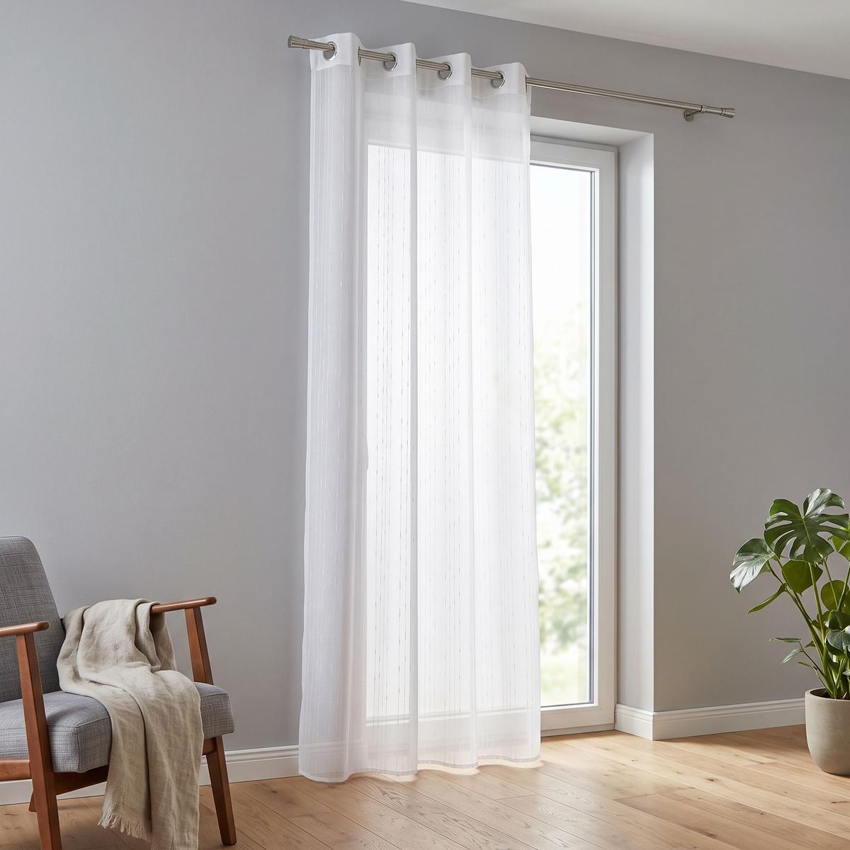 Vorhang mit Ösen Kamila 140x245 cm  Weiß - Weiß, MODERN, Textil (140/245cm) - Luca Bessoni