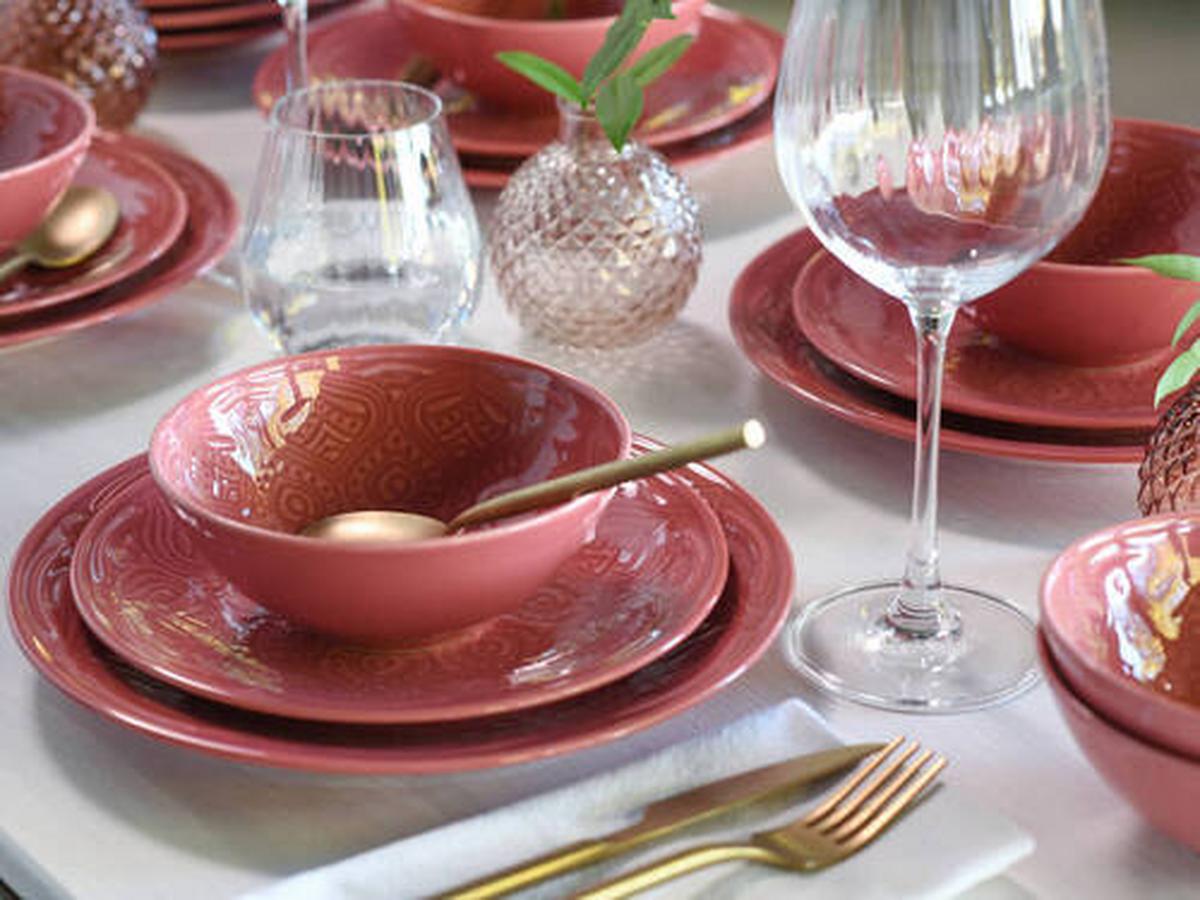 Tafelservice 21630 Orient Mandala - Dunkelrosa, Trend, Keramik - Creatable