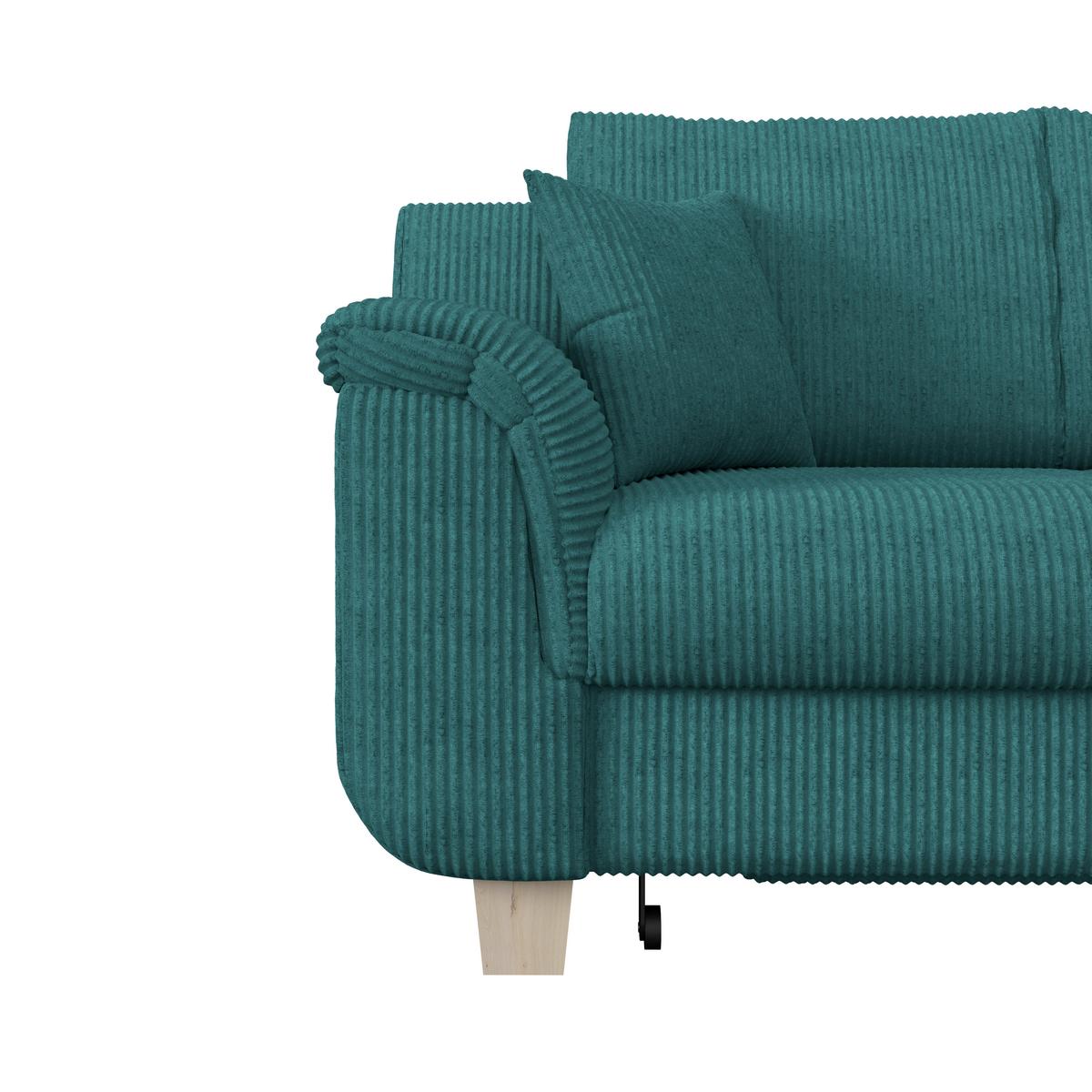 Rohová sedačka ALEX, světle modrý manšestr - přírodní barvy/světle modrá, Moderní, textil/plast (246/88cm)