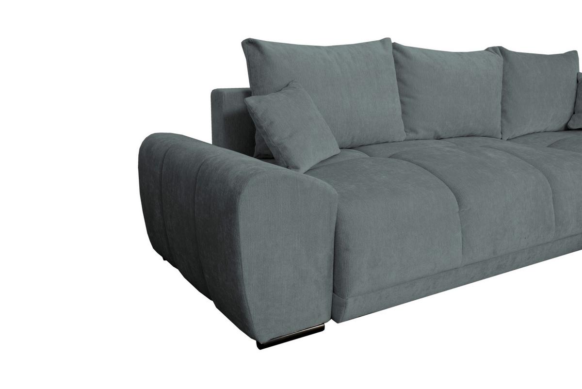 Rohová sedačka BONN, oboustranná, šedá žinylka - šedá/černá, Moderní, textil/plast (296/182cm)