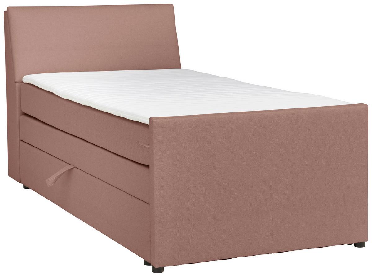 Boxspringbett Mit Bettkasten Nida 100x200 Cm Altrosa - Altrosa/Schwarz, MODERN, Holz/Textil (100/200cm) - MID.YOU