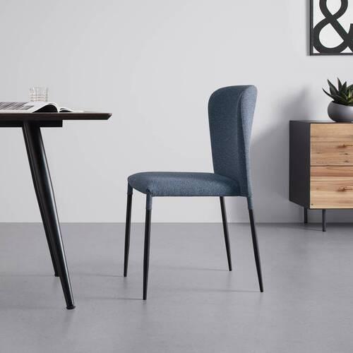 Stolička NIO modrá - čierna/modrá, Modern, kov/drevo (43/86/53cm) - Bessagi Home