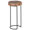 Beistelltisch Mit Holzplatte Rund Akola, Akazie/schwarz - Schwarz/Akaziefarben, Design, Holz/Metall (28/28/55cm) - MID.YOU