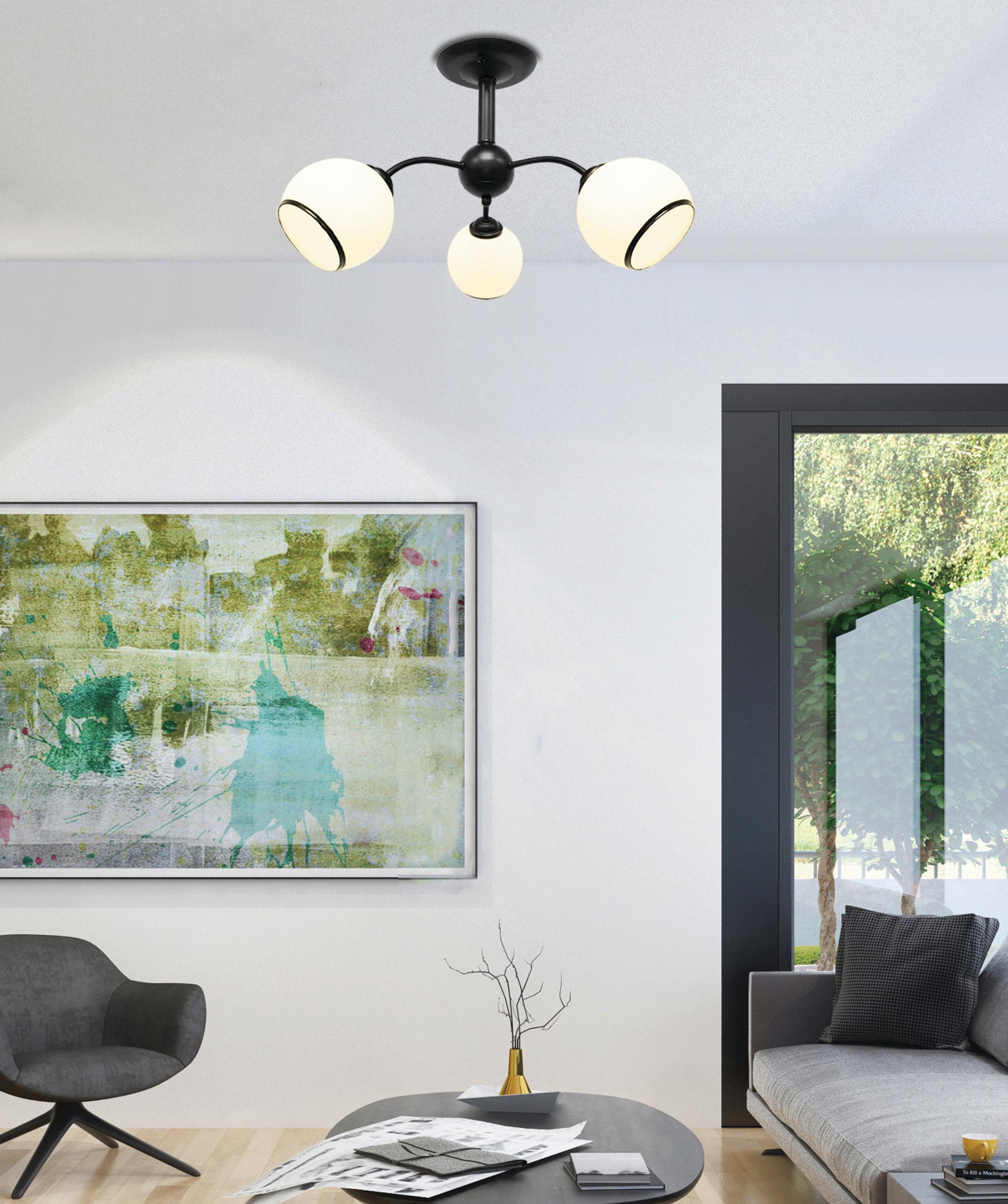 Deckenleuchte 33-26569 Marinen - Schwarz/Weiß, KONVENTIONELL, Metall (56/30cm)