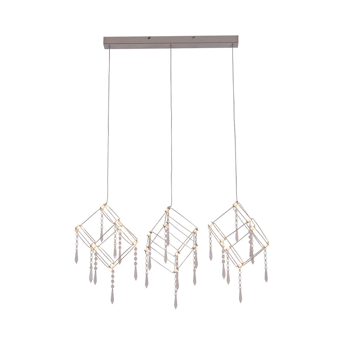 Led-hängeleuchte 6117942 Grace - Chromfarben/Transparent, LIFESTYLE, Kunststoff/Metall (80/106cm) - Näve