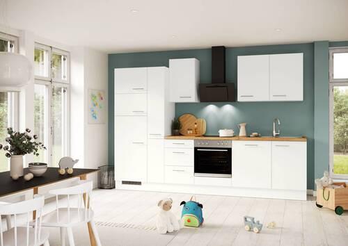 Küchenblock Ip120 Weiß B: 310 cm - Eichefarben/Weiß, Trend, Holzwerkstoff (310cm) - Impuls