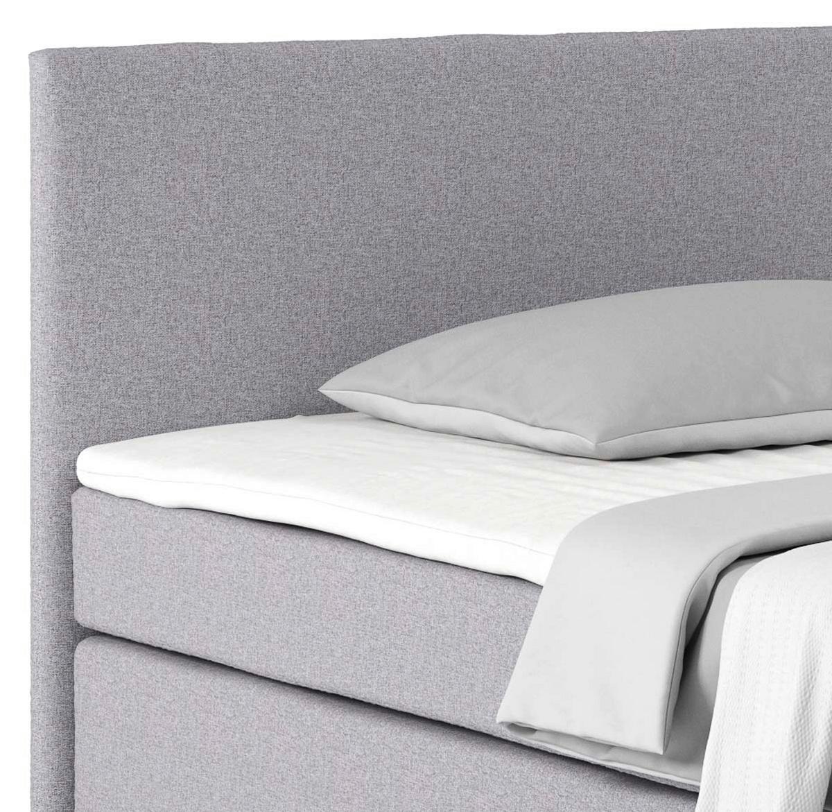 Postel Boxspring NERO PL: 140/200 cm, šedá/černá - světle šedá/barvy chromu, Konvenční, kov/textil (140/200cm)