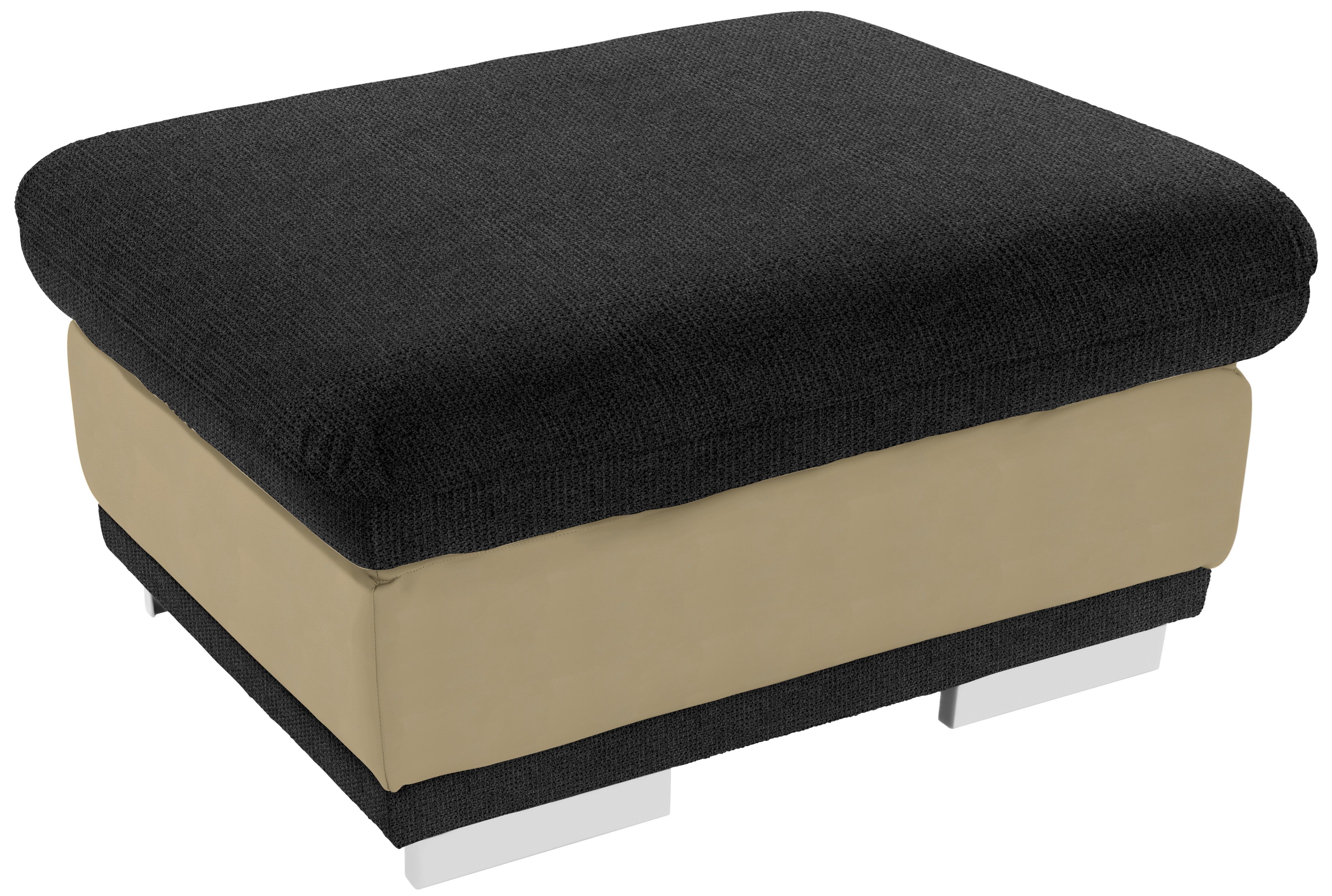 Taburetka Seaside, čierna / béžová, prírodná farba, čierna, 97 cm, 47 cm, 67 cm