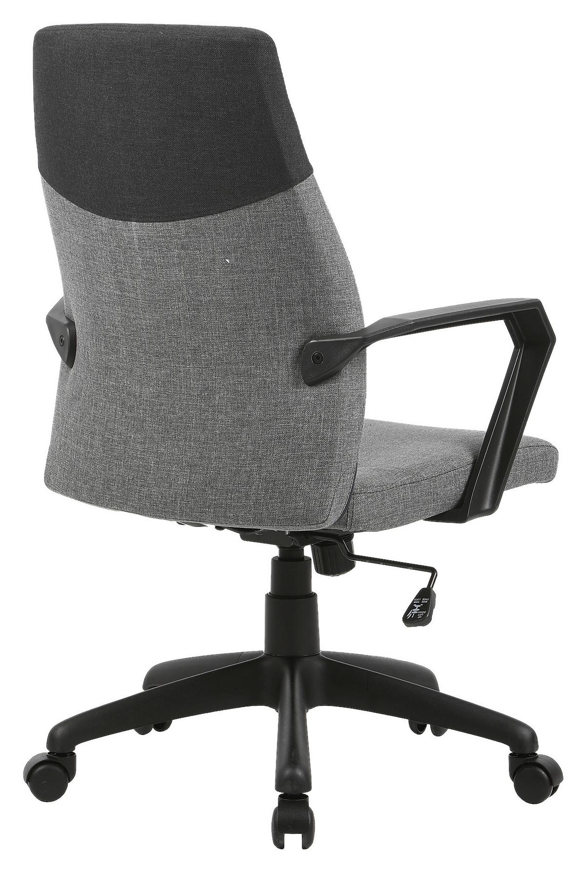 Drehstuhl Edgy Grau B: 58 Cm - Schwarz/Grau, LIFESTYLE, Kunststoff/Textil (58/106,5/56cm) - MID.YOU