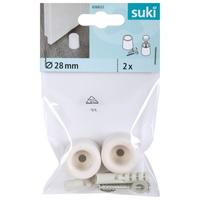 Ajtóütköző 28mm 2db - fehér, műanyag (2,8/2,5cm) - Suki