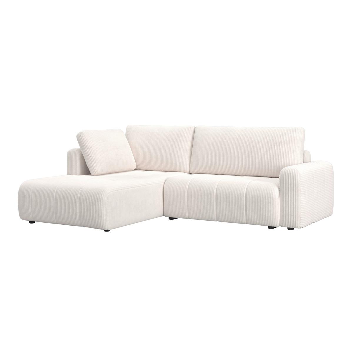 Sedací souprava GIA, levá, bílá - bílá/černá, Moderní, dřevo/textil (261/94/197cm) - Bessagi Home