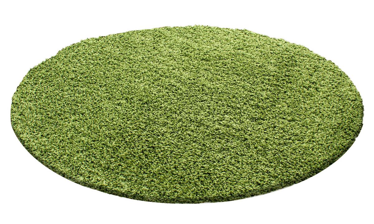 Hochflor Teppich Grün Life Rund Ø 120 Cm - Grün, KONVENTIONELL, Textil (120cm) - Novel