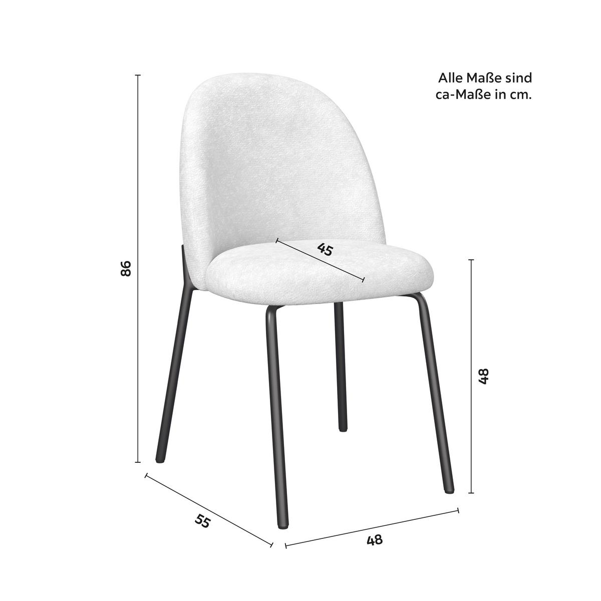 ŽIDLE ELORA - šedá/černá, Moderní, kov/textil (48/86/56cm) - Bessagi Home