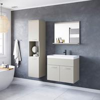 Badmöbel-Set 4-Tlg. Montreal Beige/Kaschmir B: 90,2 cm - Kaschmir/Beige, LIFESTYLE, Holzwerkstoff (90,2/132,8/35cm) - P & B