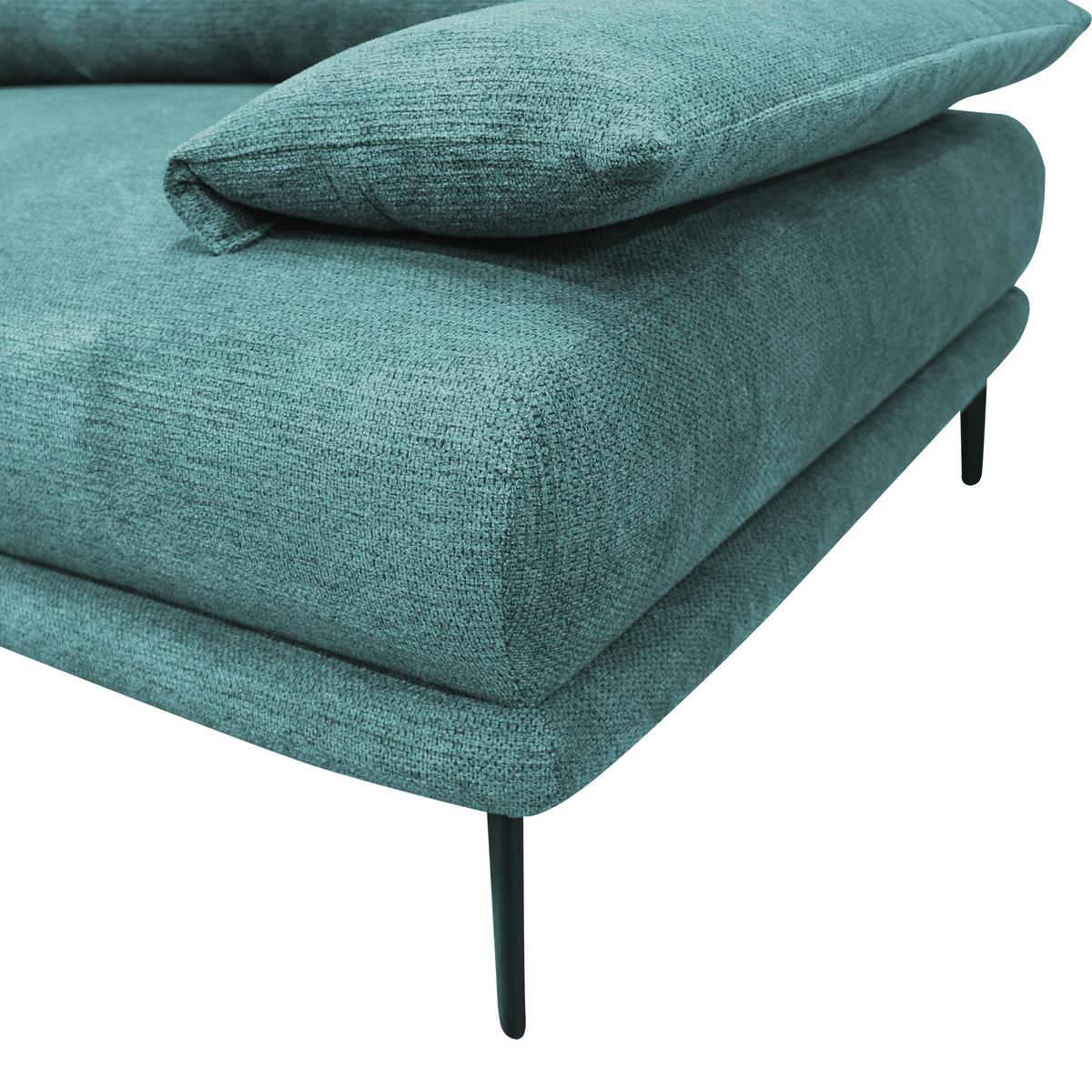 Ecksofa Mit Bettkasten Lagacy 192x260 Cm Webstoff Mintgrün - Schwarz/Mintgrün, Design, Textil (192/260cm) - MID.YOU