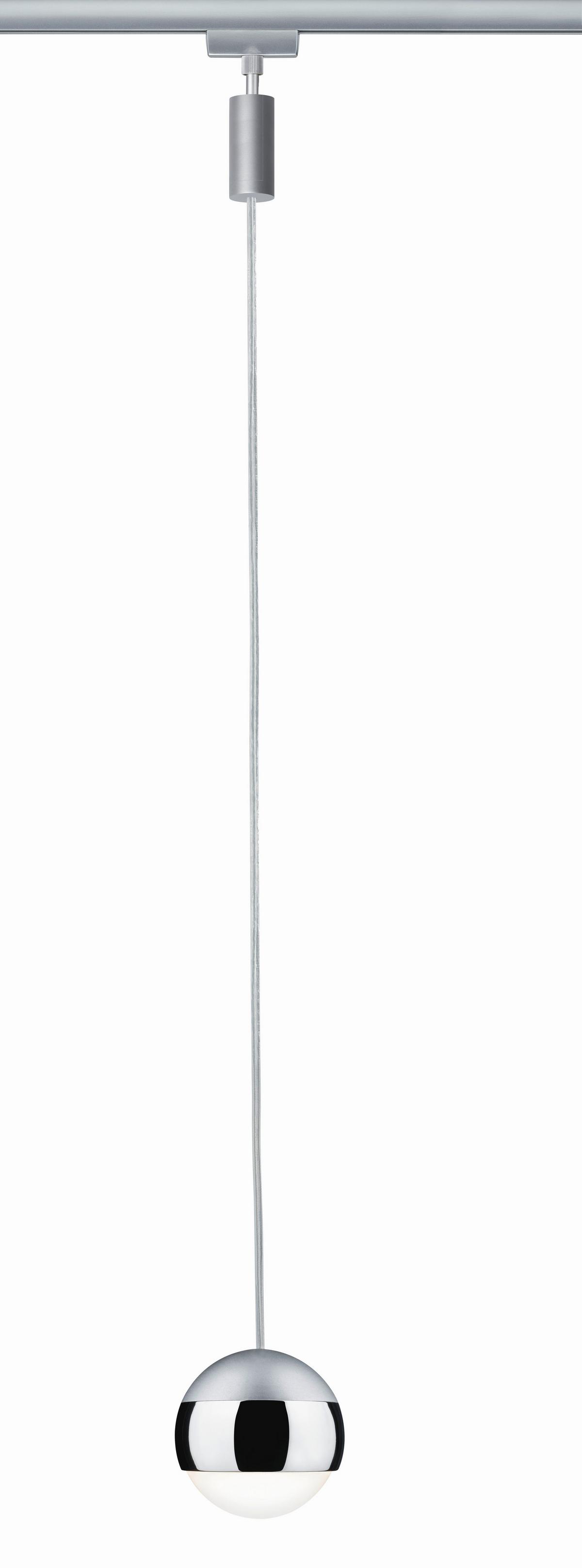 Schienensystem Urail Hängeleuchte 95457 Kugelform - Chromfarben, Design, Metall (8,7/130cm) - Paulmann