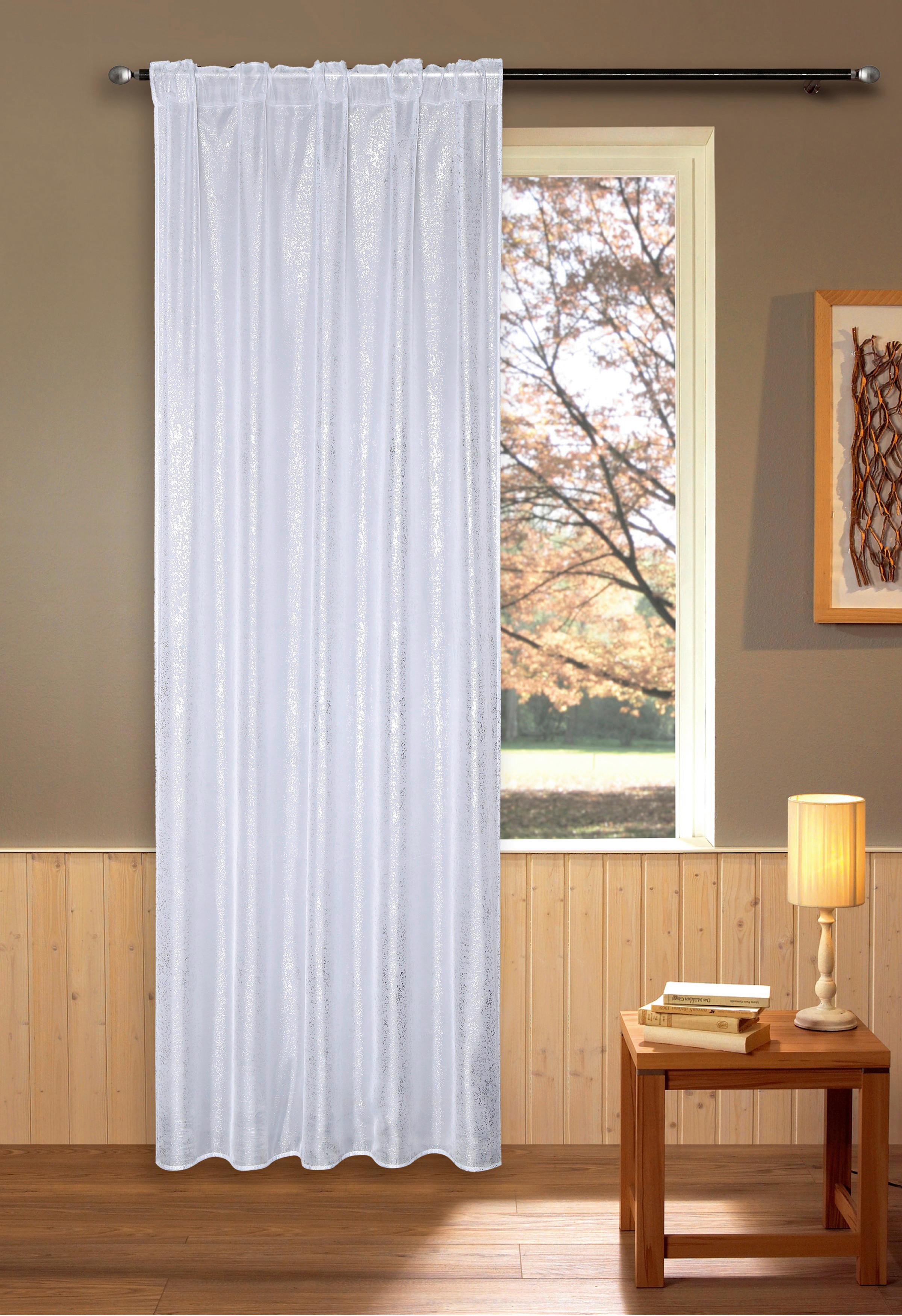 Fertigvorhang Bridget - Weiß, MODERN, Textil (140/245cm) - Luca Bessoni