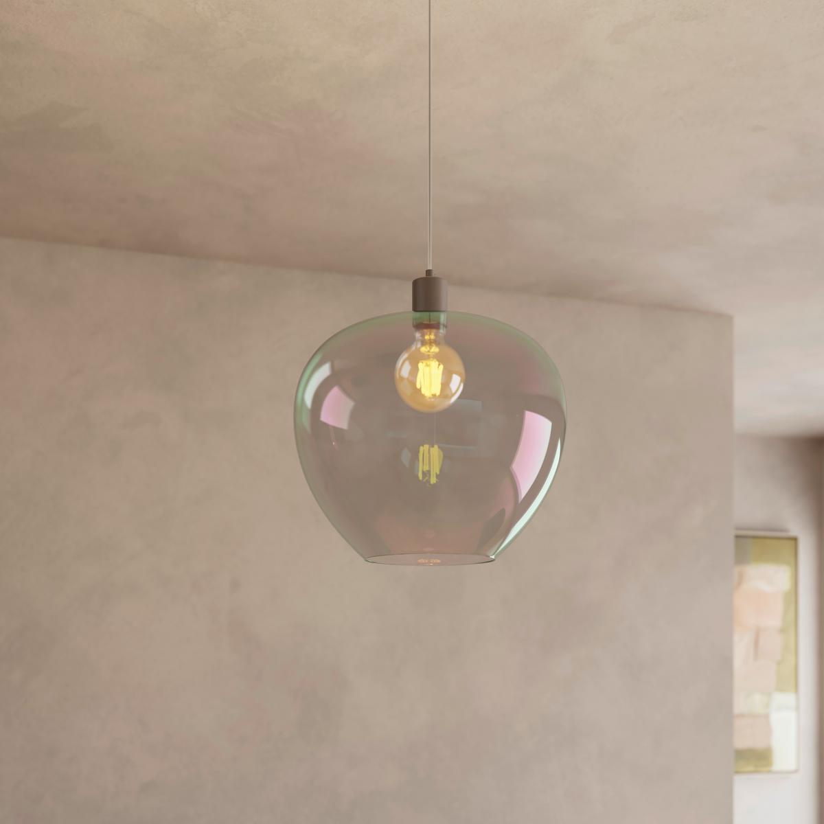 HÄNGELEUCHTE RENI - Champagner/Transparent, MODERN, Glas/Kunststoff (40/120cm)