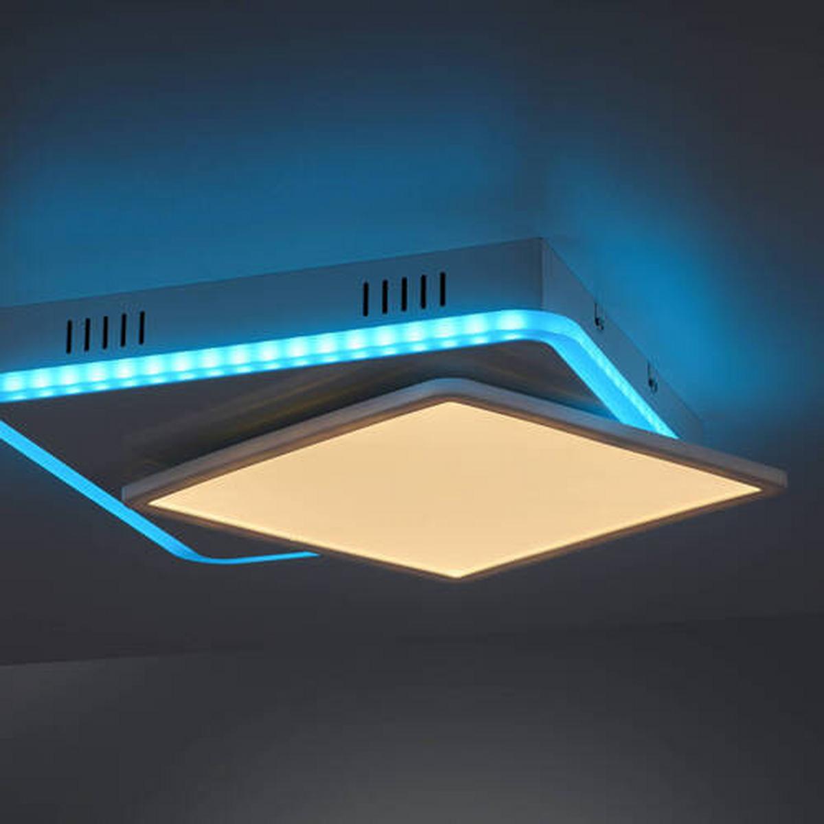 LED-Deckenleuchte Arenda L: 45,3 cm dimmbar und Schwenkbar - Weiß, Design, Kunststoff/Metall (45,3/45,3/7,5cm)