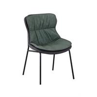 Stuhl Brady 200 Grün - Dunkelgrau/Schwarz, Design, Textil/Metall (54/84/64cm) - Kayoom
