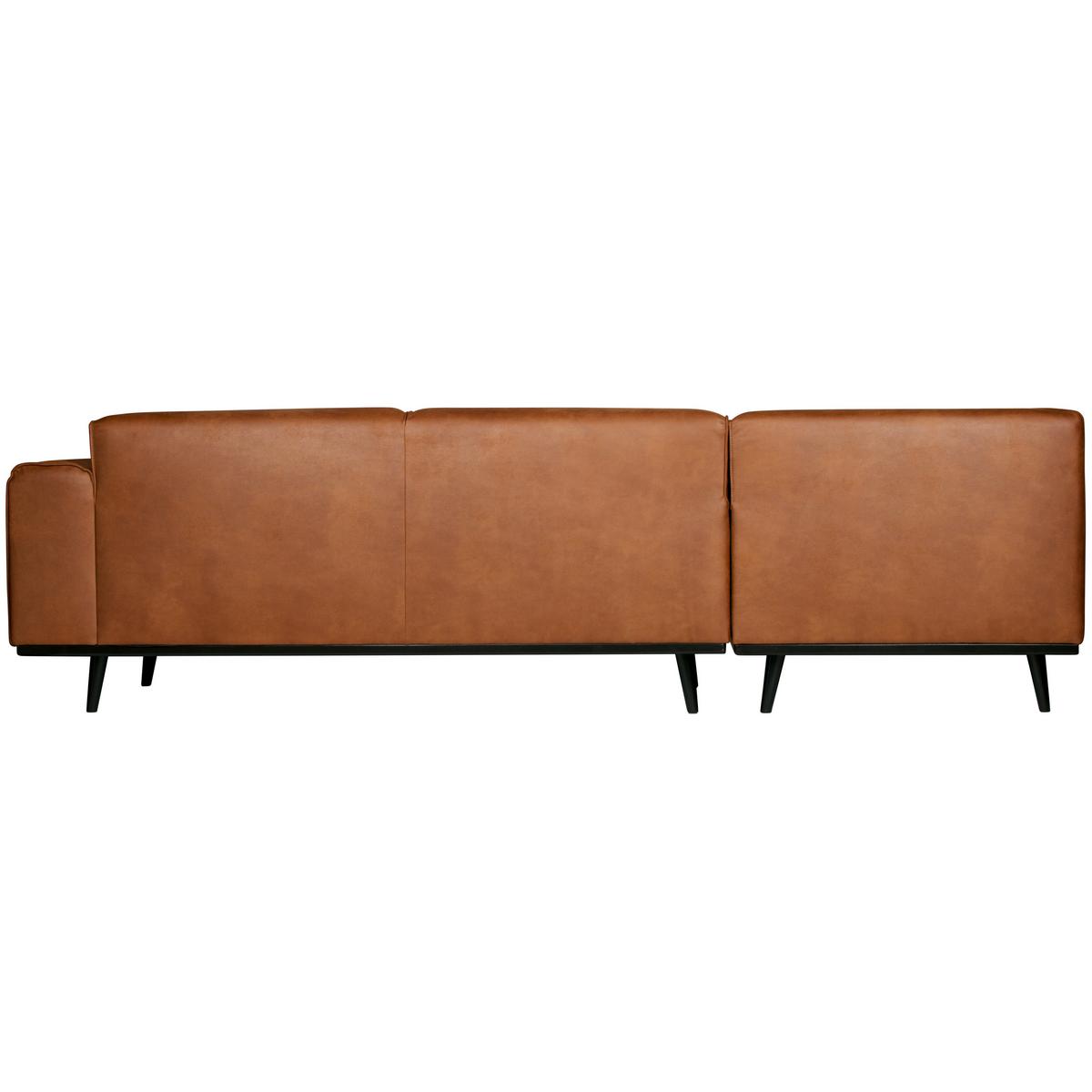 ECKSOFA Statement Cognac S: 210x274cm - Cognac/Schwarz, Design, Leder/Textil (210/274cm) - Livetastic