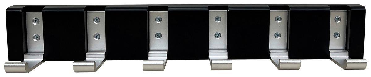 Hakenleiste Franzi Schwarz B: 48 cm - Schwarz, MODERN, Holzwerkstoff/Metall (48/7,5/2,5cm)