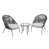 Gartenset Piräus - Schwarz/Weiß, Basics - Gardenson