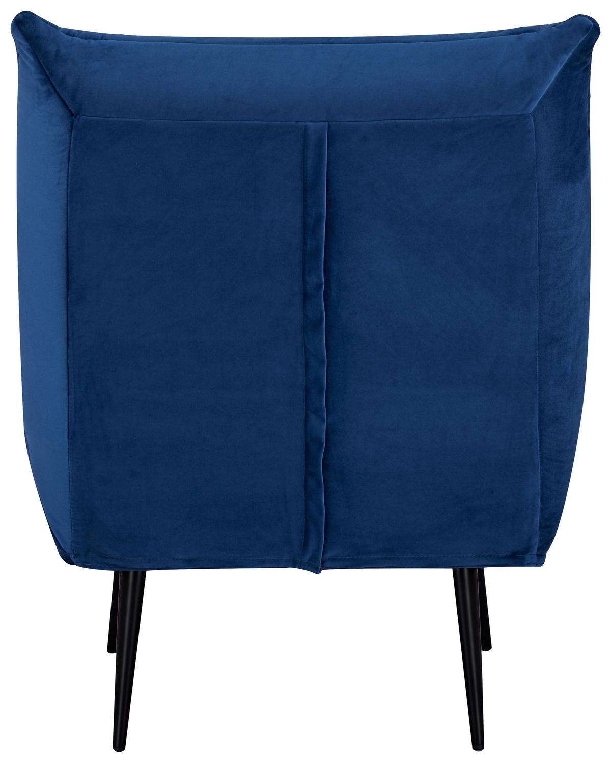 Sessel Jarvis Blau Samt B: 75 cm - Blau/Schwarz, MODERN, Textil (75/92/87cm) - MID.YOU