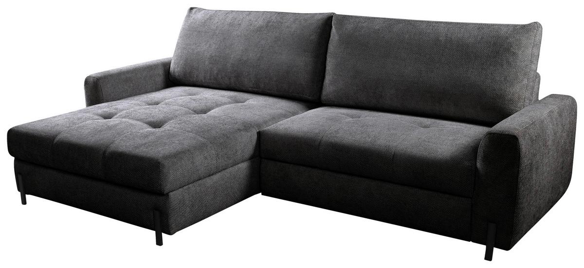 Ecksofa Naomi Anthrazit/Schwarz, 162 cm - Anthrazit/Schwarz, Design, Textil (162/265cm) - MID.YOU