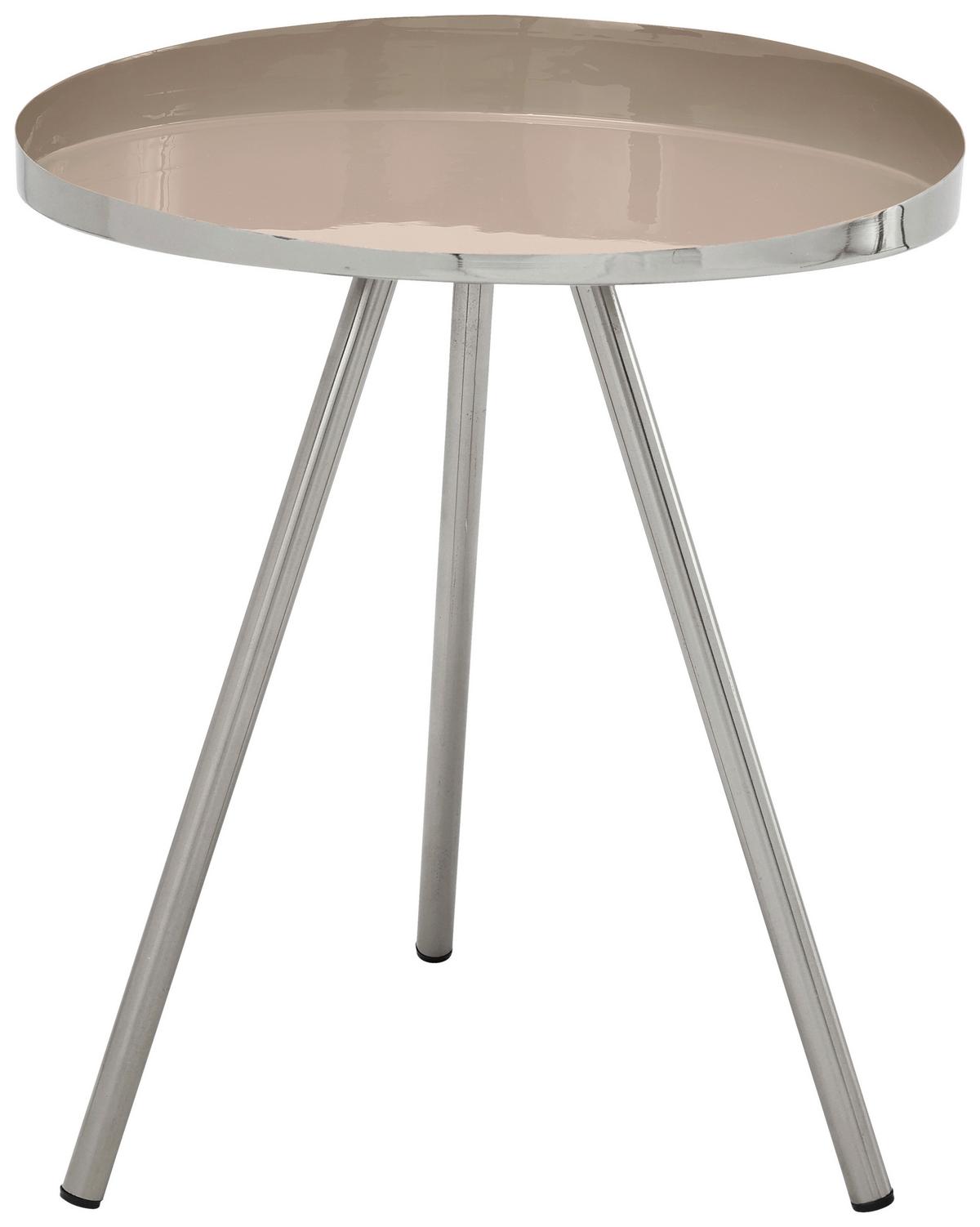 Príručný stolík MORRISON - sivohnedá/strieborná, Design, kov (41/41/47cm) - MID.YOU